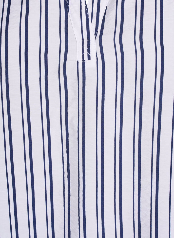 FLASH - Stripete skjortebluse med V-hals, Hvit, Packshot image number 2