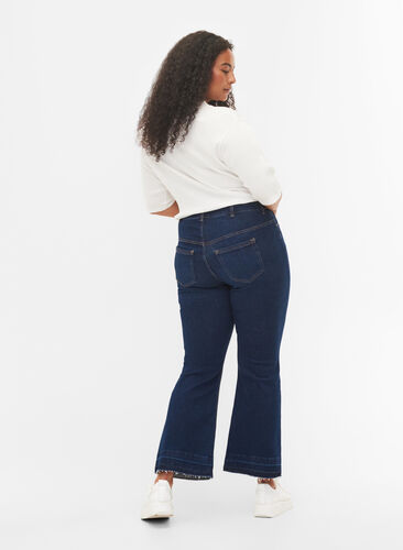 Ellen bootcut jeans med høyt liv, Dark blue, Model image number 1