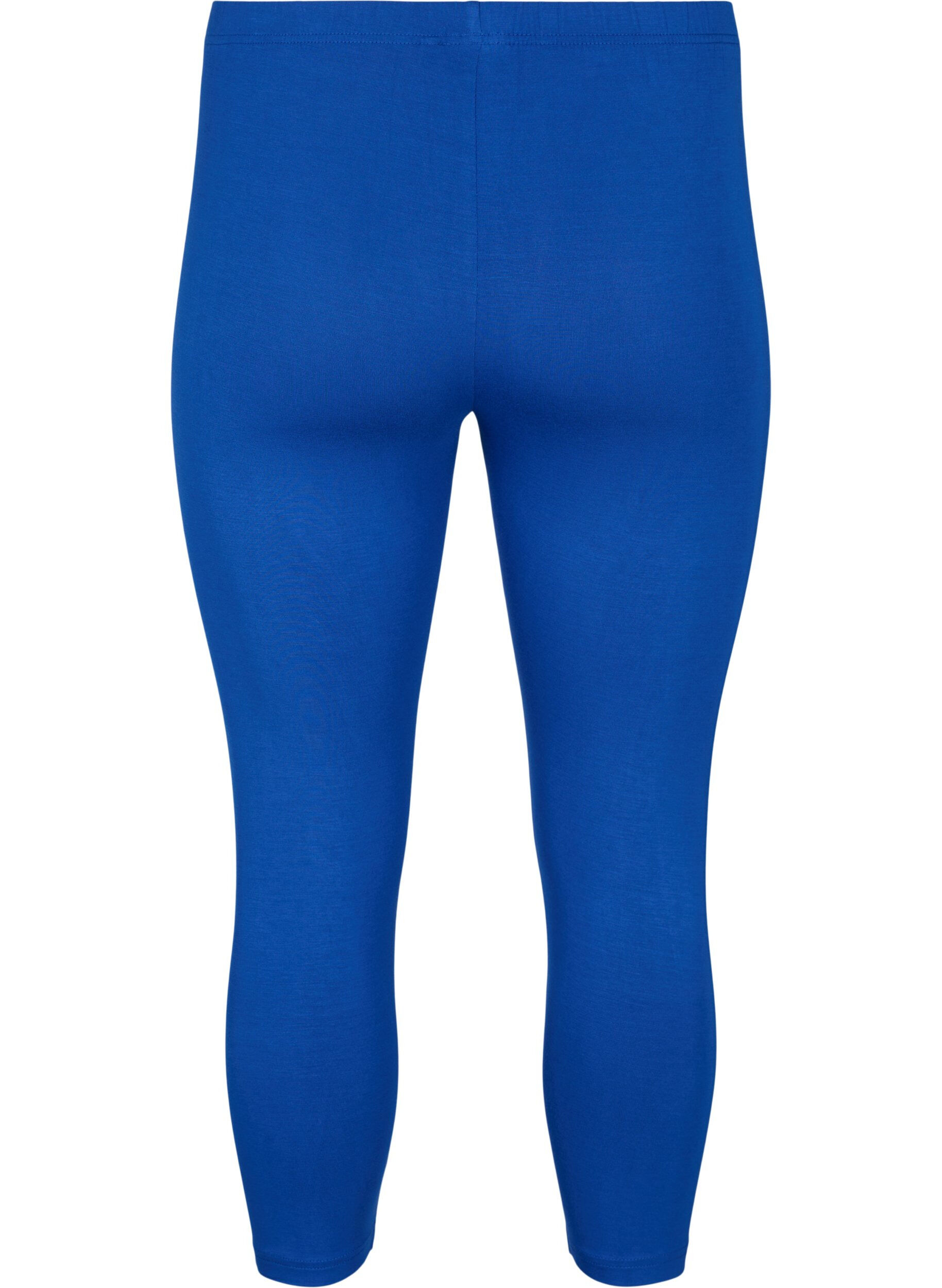 ZizziBasic 3/4-length viskosetights, Bl&aring;, Packshot image number 1