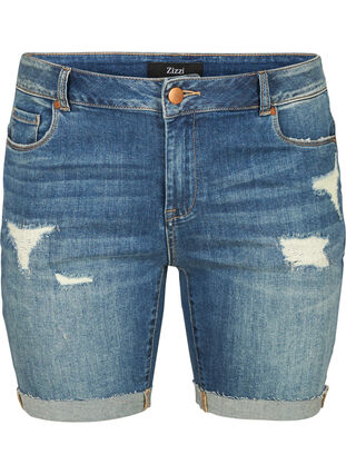 Denim shorts, Dark blue denim, Packshot image number 0