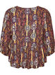 Bluse med paisleytrykk og blondedetaljer, Lilla, Packshot image number 1