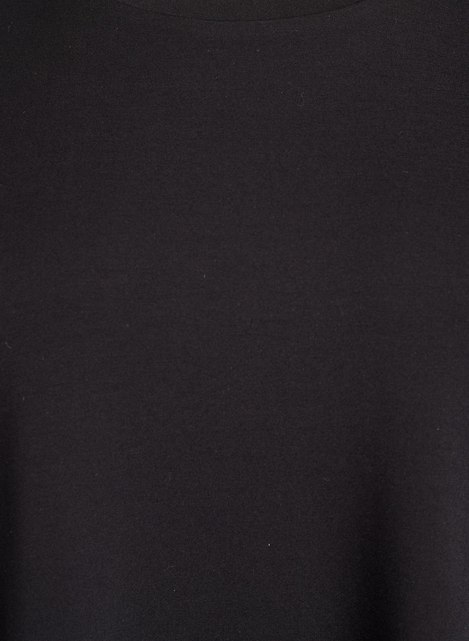 Zizzi Kort loose fit t-skjorte i modalblanding, Svart, Packshot image number 2