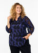 Chiffonbluse med jacquardmønster, Evening Blue, Model image number 0