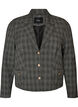 Kort blazer med rutete m&oslash;nster, Gr&aring;, Packshot image number 0