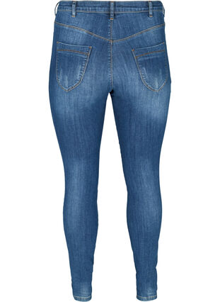 Amy jeans med slitte detaljer, Blue denim, Packshot image number 1