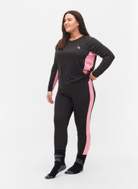 Stilongs med kontraststripe, Black w. Sea Pink, Model