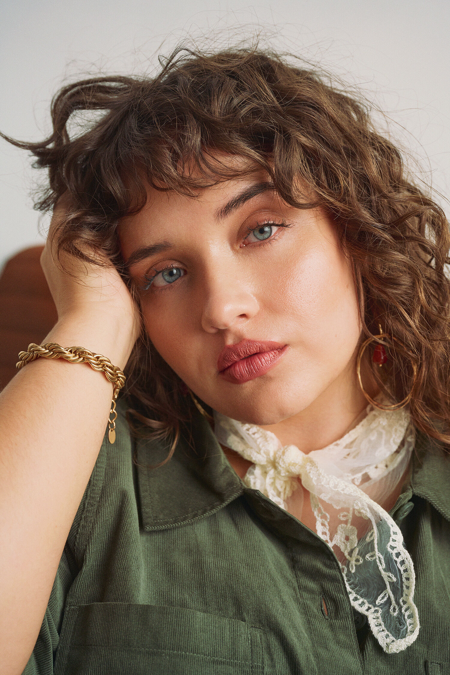 Zizzi Jumpsuit i bomullsfl&oslash;yel, , Model