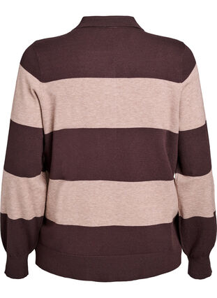 Zizzi Strikkeplagg med krage, Brun, Packshot image number 1