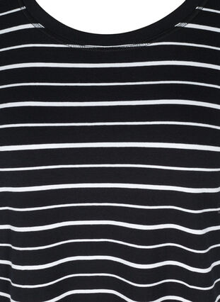 Kortermet bomullskjole med lommer, Black w. stripe, Packshot image number 2