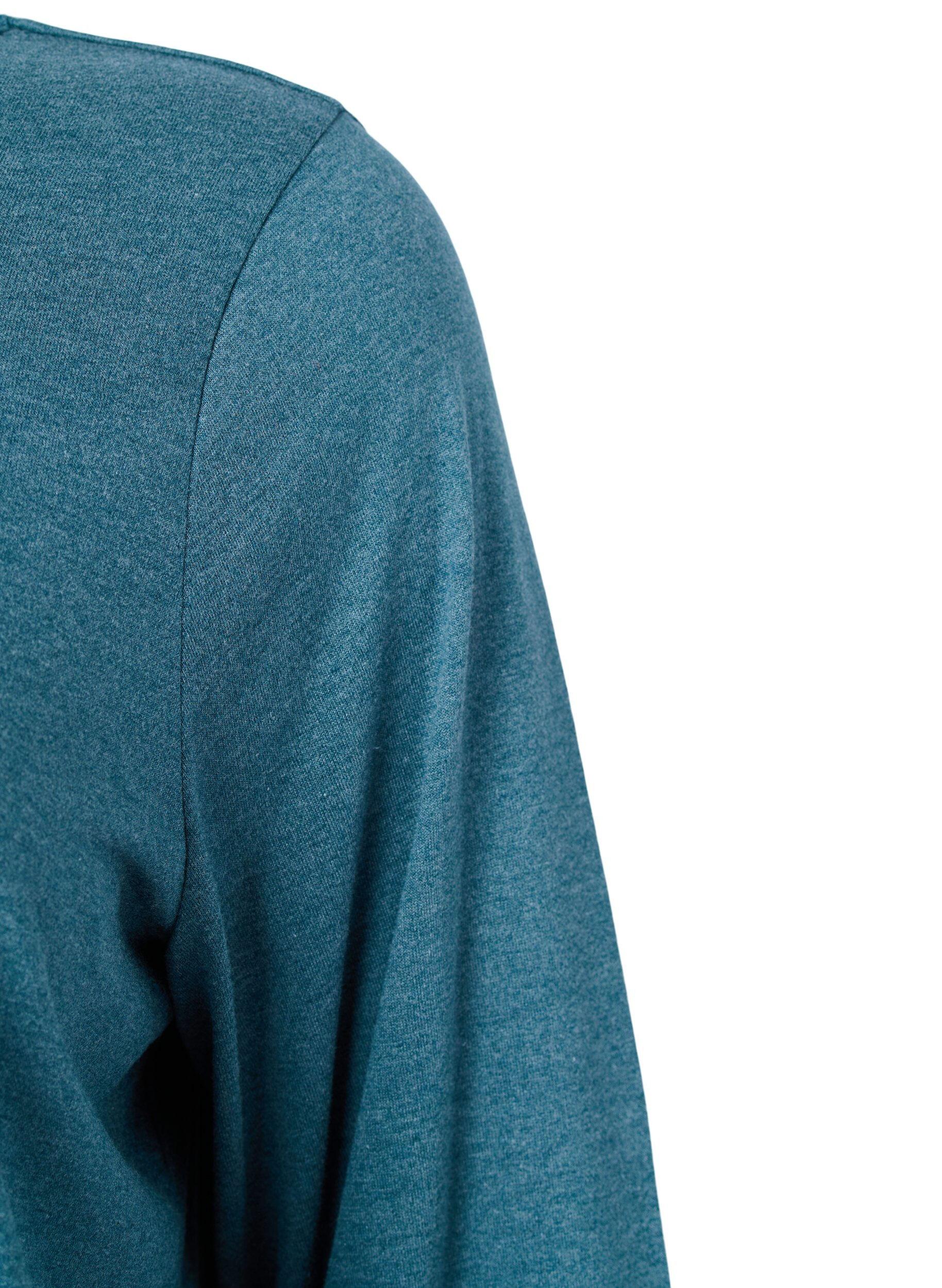 Zizzi Melange bluse med lange ermer, Legion Blue Mel., Packshot image number 2
