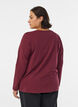 Basis jersey bluse med lange ermer, M&oslash;rk Bordeaux, Model image number 2