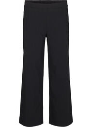 Vide bukser med elastisk linning, Black