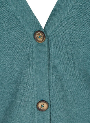 Kort strikkecardigan med knapper , Sea Pine Mel., Packshot image number 2