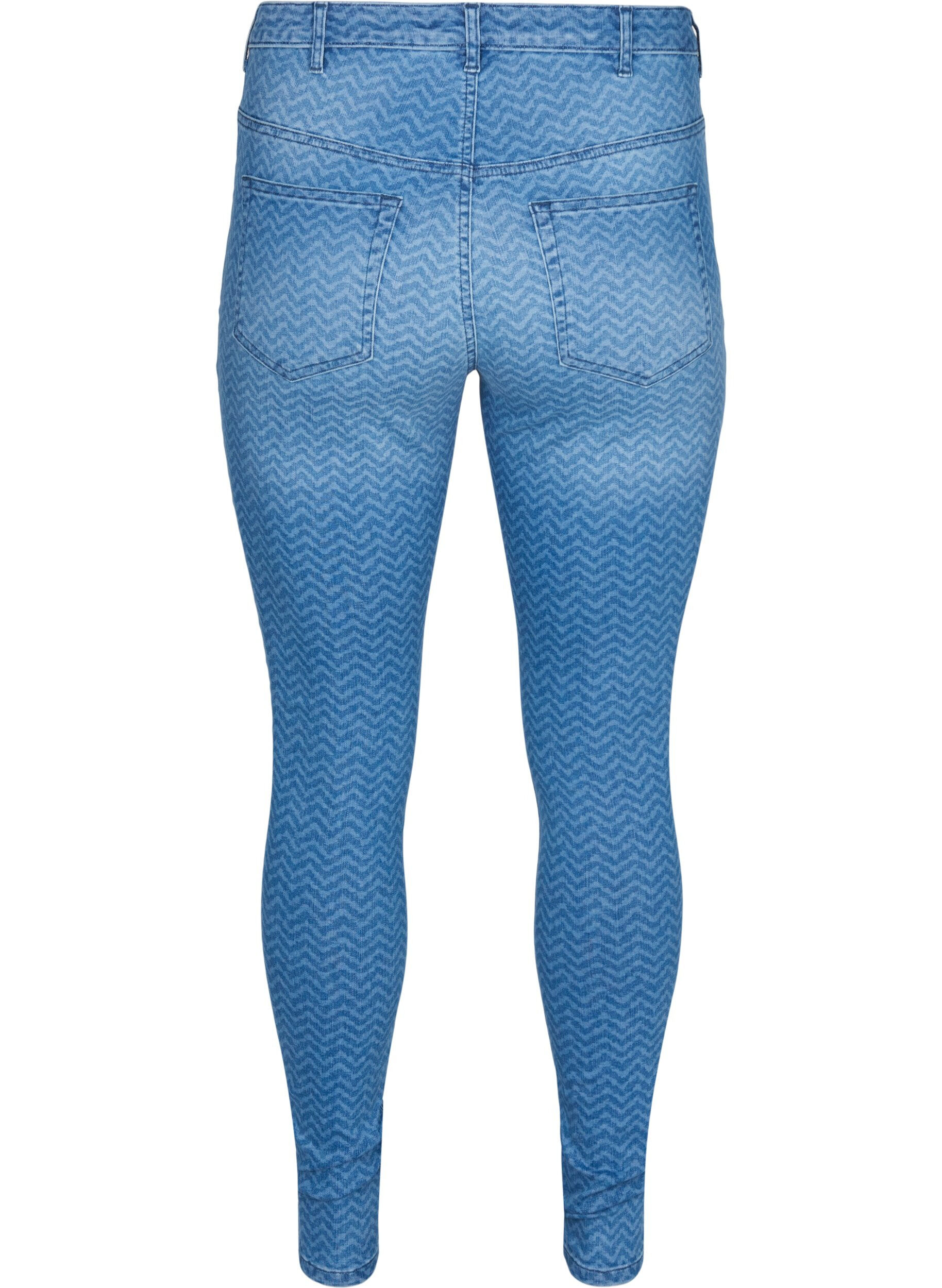 Zizzi M&oslash;nstrete Amy jeans med h&oslash;yt liv, Ethnic Pri, Packshot image number 1
