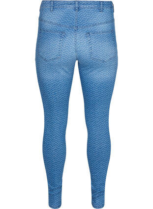 Zizzi Mønstrete Amy jeans med høyt liv, Ethnic Pri, Packshot image number 1