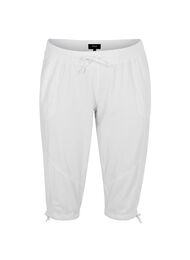 Løse capribukser i bomull, Bright White