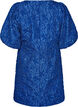 Jacquard kjole med puffermer og A-linje, Bl&aring;, Packshot image number 1