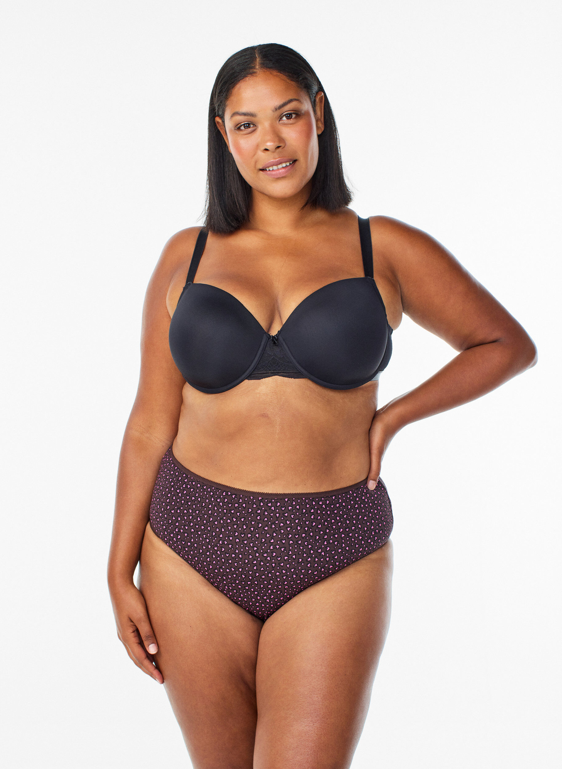 7-pakning med truser med regular waist, Rosa, Model