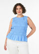 Smock-topp med b&aring;thals og peplum-fald, Bl&aring;, Model image number 0