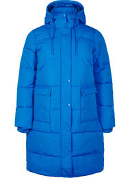 Lang Puffer jakke med lommer og hette, Skydiver