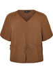 Bluse med tekstur og knytebelte, Brun, Packshot image number 0