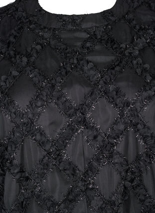 Zizzi Kort teksturert kjole, Black, Packshot image number 2