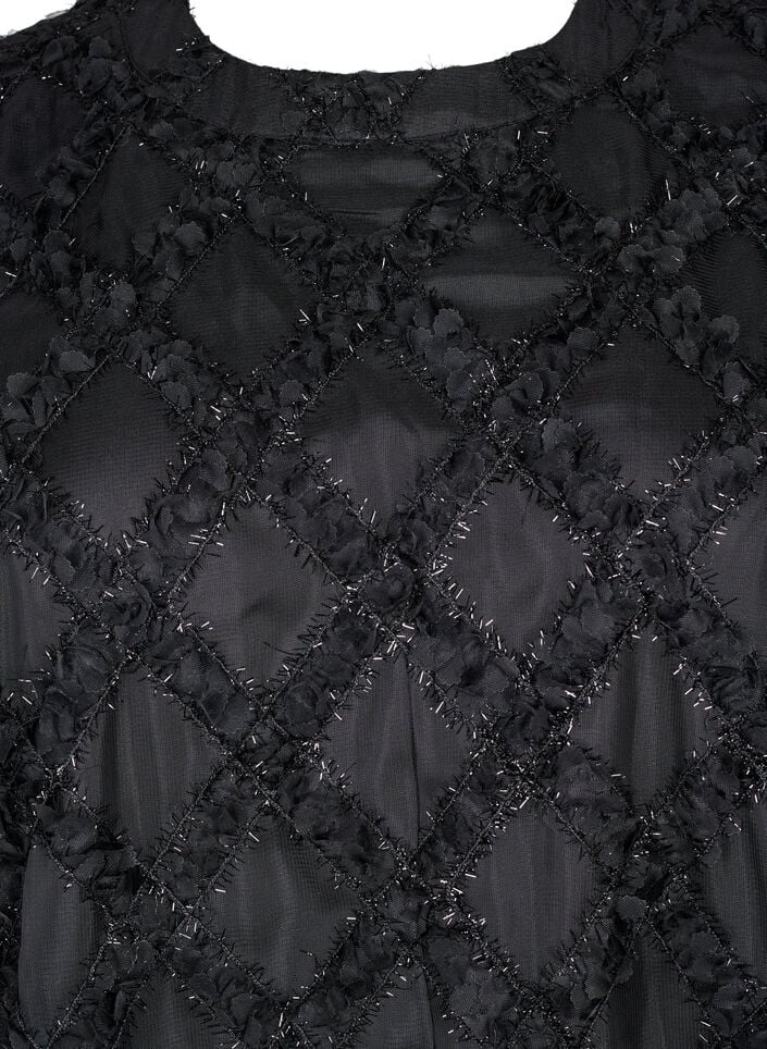 Kort teksturert kjole, Black, Packshot image number 2