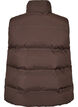 Kort puffvest med h&oslash;y krage, Brun, Packshot image number 1