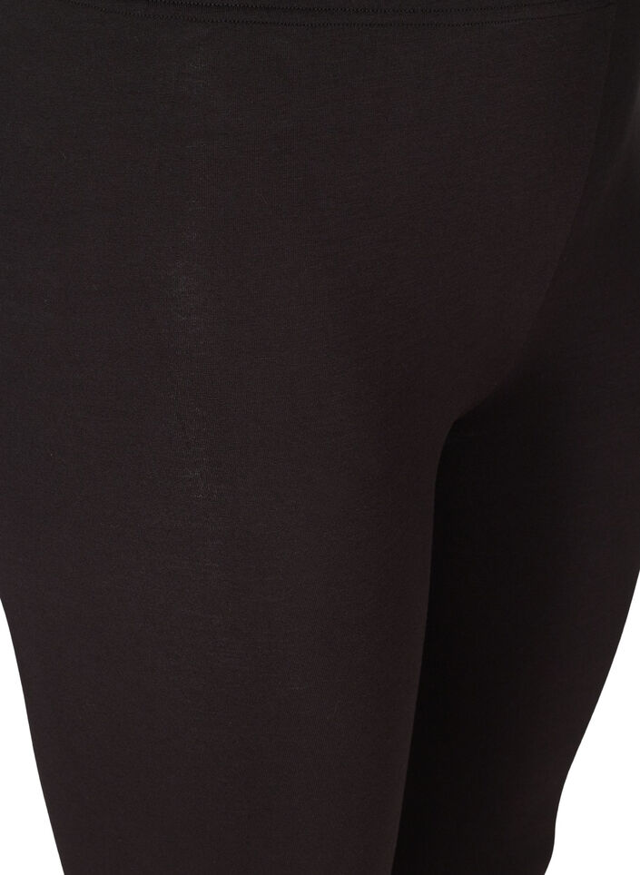 Basis 3/4-lengde leggings med rynkedetaljer, Black, Packshot image number 2