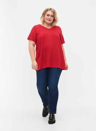 Kortermet T-skjorte med A-form, Lipstick Red, Model image number 2