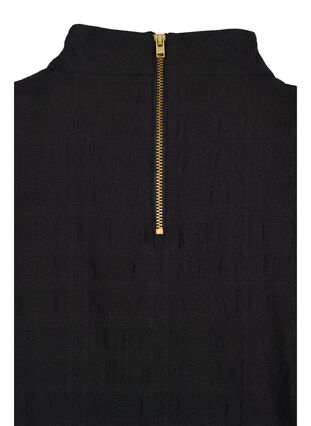 Bluse med høy hals og 3/4-ermer, Black, Packshot image number 3