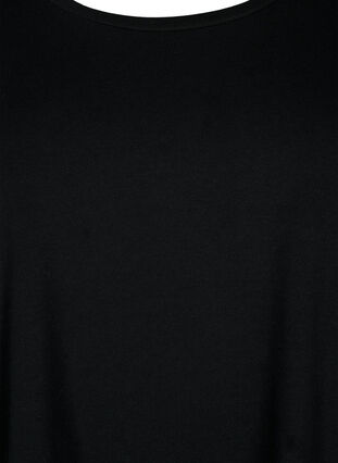Basis T-skjorte i bomull med 3/4 ermer, Black, Packshot image number 2