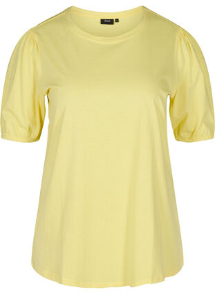 T-skjorte i bomull med 2/4-ermer, Pale Banana, Packshot image number 0