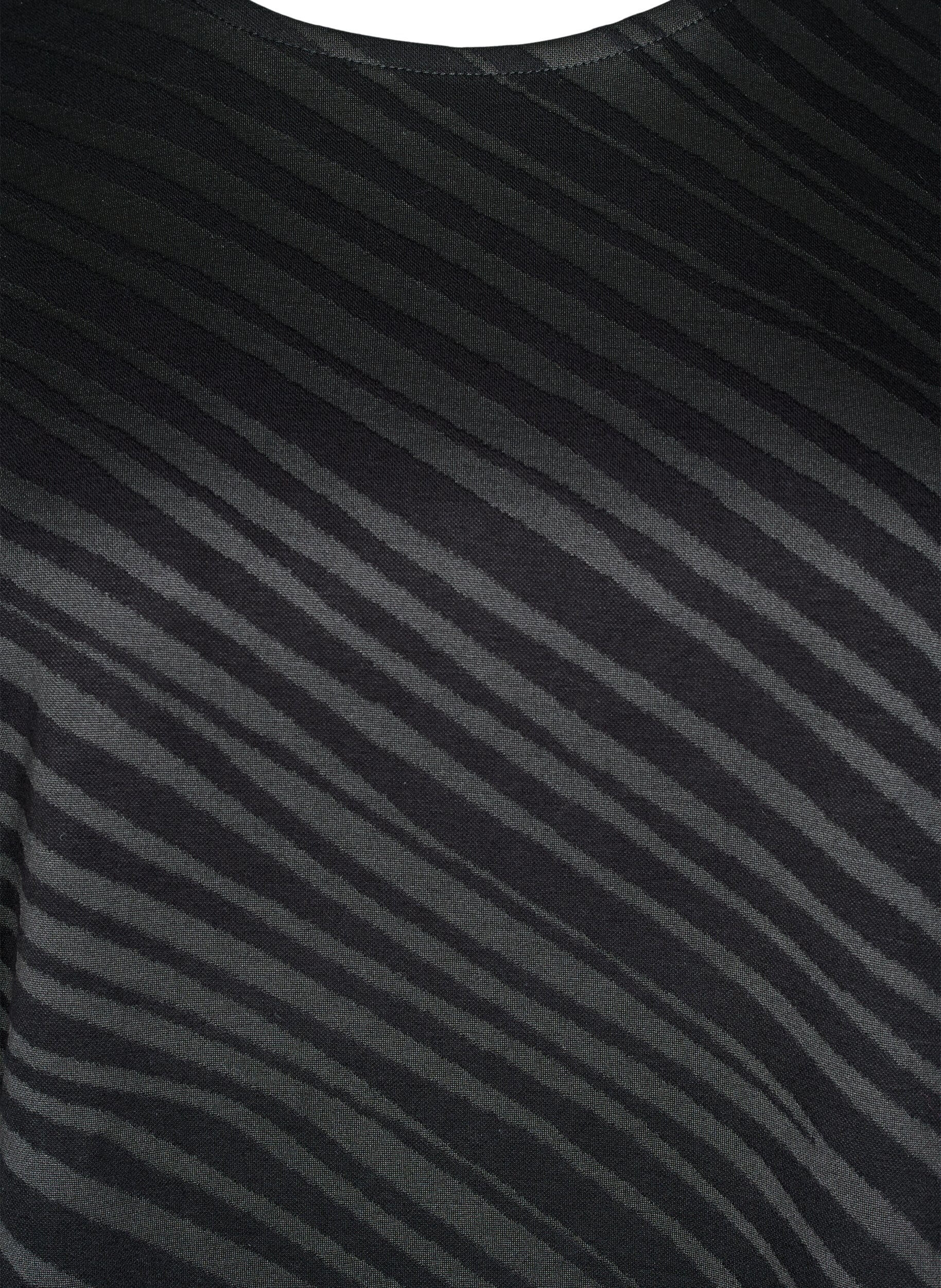 Zizzi Oversize bluse med m&oslash;nster, Svart, Packshot image number 2