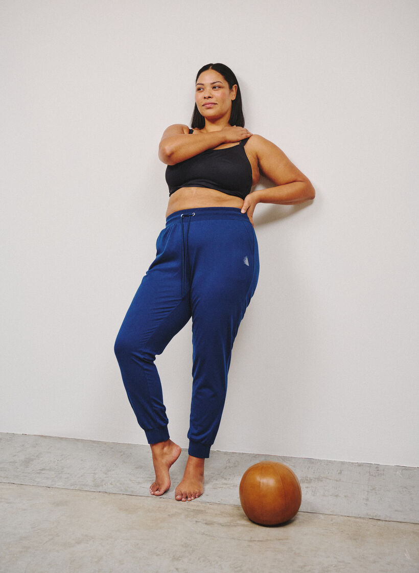 L&oslash;se treningsbukser med lommer, Bl&aring;, Image image number 0