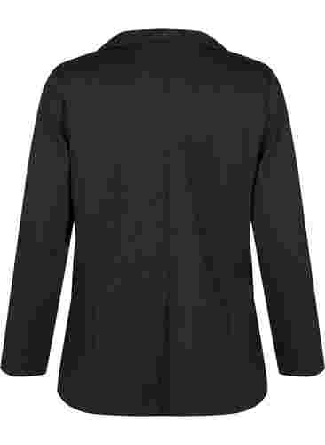 Enkel blazer med knapp og pyntelommer, Dark Grey Melange, Packshot image number 1