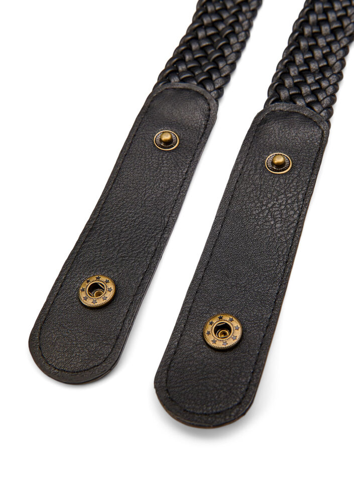 Flettet elastisk belte, Svart, Packshot image number 1