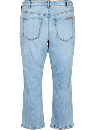 Zizzi Cropped Vera jeans med distressed detaljer, Blå, Packshot image number 1
