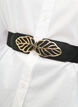 Elastisk midjebelte med gullspenne, Black, Model image number 1