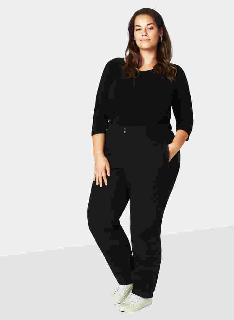Softshellbukser med borrelås, Black, Model