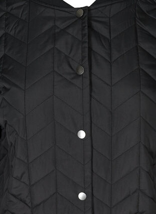 Lang quiltet jakke med knappelukking, Black, Packshot image number 2