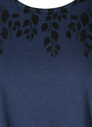 T-skjorte i bomull med mønster, Mood Indigo LEAF, Packshot image number 2