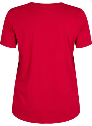 T-skjorte i bomull med trykk foran, Tango Red LOS , Packshot image number 1