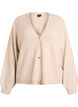 Strikkecardigan med ull og sløyfeknapper, Beige, Packshot image number 0