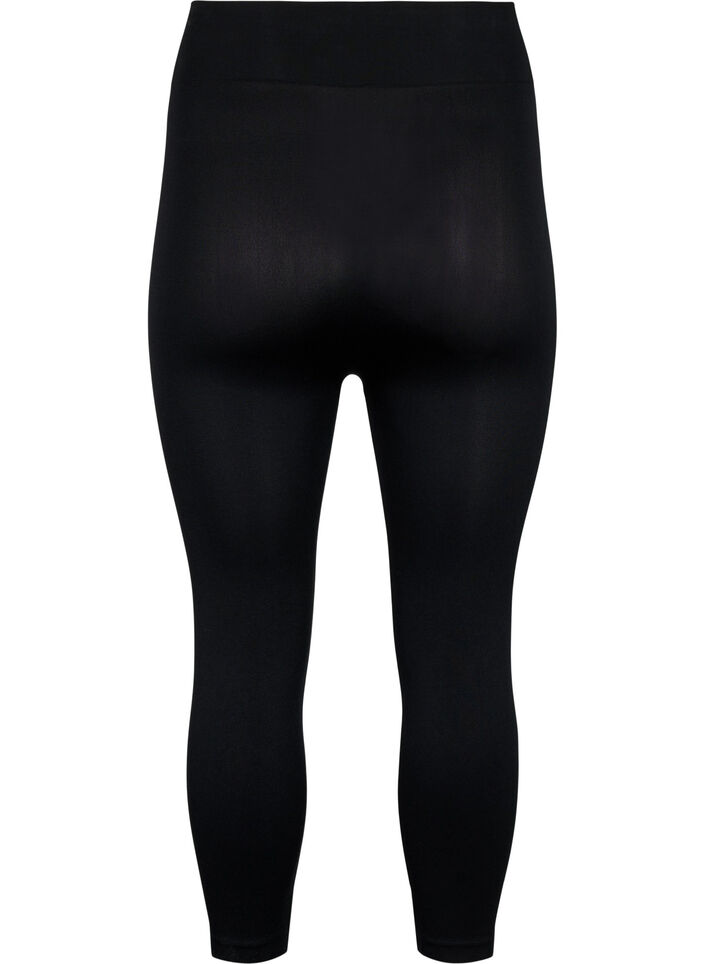 Sømløs 3/4-leggings, Svart, Packshot image number 1