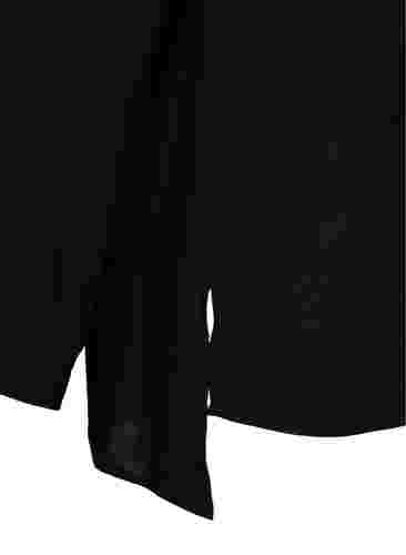 Langermet skjorte med V-hals, Black, Packshot image number 3