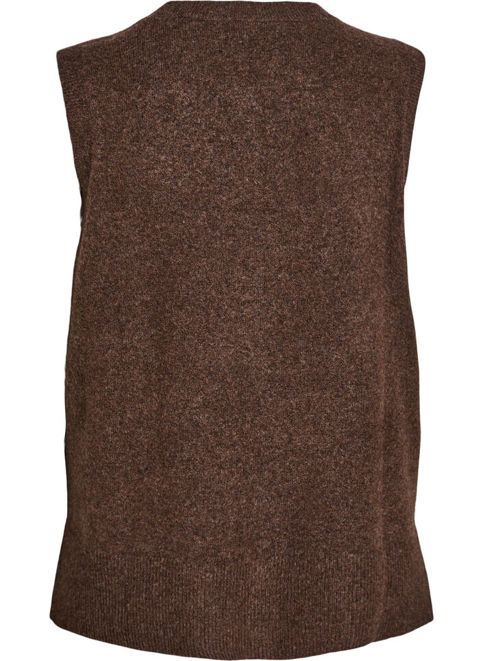 Strikket vest med ribbestrikkede kanter, Gr&oslash;nn, Packshot image number 1