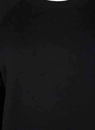 Zizzi Strikkekjole med rund hals og splitt, Svart, Packshot image number 2