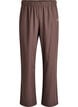 Sporty bukser med høy midje og rette ben, Brun, Packshot image number 0