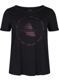 T-skjorte til trening med trykk, Black w. copper logo